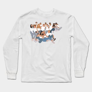 Tiktok Hype House Outline Design Long Sleeve T-Shirt